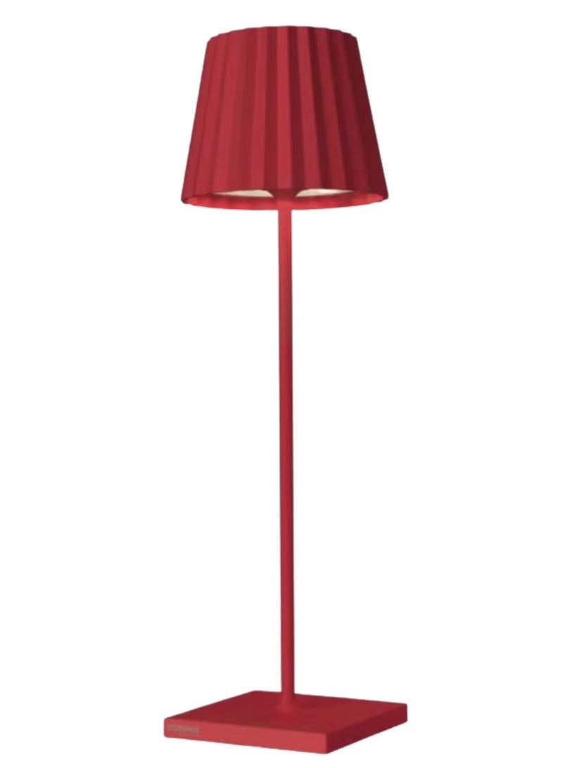 Sompex Troll 2.0 LED Table Lamp | IP54 (splash and dust proof) | 2 warm white light colours | Stepless touch dimmer | Wireless Indoor & Outdoor | Aluminium | Brightness memory | H 38 cm - Red - Image 1