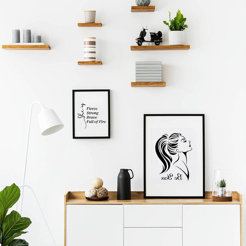 كلاراكو 16 قطعة من قوالب موضوع المرأة، وجه أنثوي زهري، وعبارات ملهمة، لتزيين جدران المنزل، على ورق قماش خشبي - Image 5