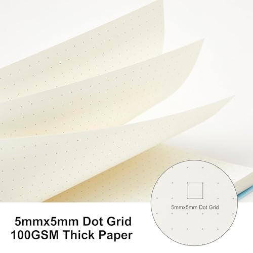 MSTONAL 3 Pack Spiral Notebook, Large Dotted Notebook 8.5" x 11", 100GSM 5x5mm Dot Grid, 80 Sheets/160 Pages, Dotted Spiral Notebooks Journals for Writing, Sketch Book… - Image 2