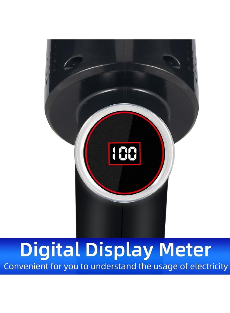 Excefore مكنسة كهربائية محمولة يدوية لطرد الحشرات مع قوة شفط قابلة للتعديل وحماية من السخونة الزائدة وعدد رقمي لعرض القياس للبعوض والعناكب والغبار والشعر، مكنسة صغيرة عالية القدرة بدون سلك للسيارة والمنزل - Image 4