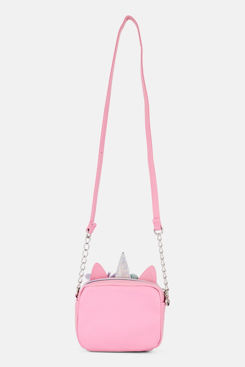 Miss Gwen's OMG Kids Girl Faux Fur Cross Body Bag, Pink  - Image 2