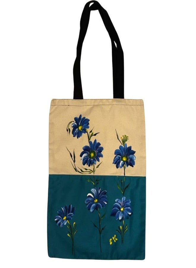 SwapKreations Handpainted Floral Multicolour Tote Bag - 100% Cotton, Eco-Friendly, Reusable Bag for Women & Girls Multicolour 4 - Image 1