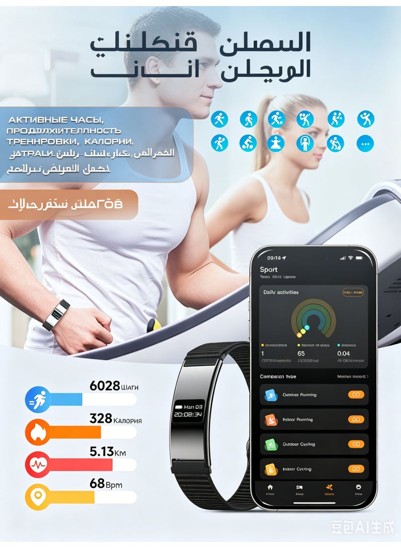 ساعة تعقب اللياقة البدنية الذكية للجنسين مع مراقبة معدل ضربات القلب والأكسجين في الدم والنوم، مقاومة للماء 5ATM، متوافقة مع Android/iOS - Image 4