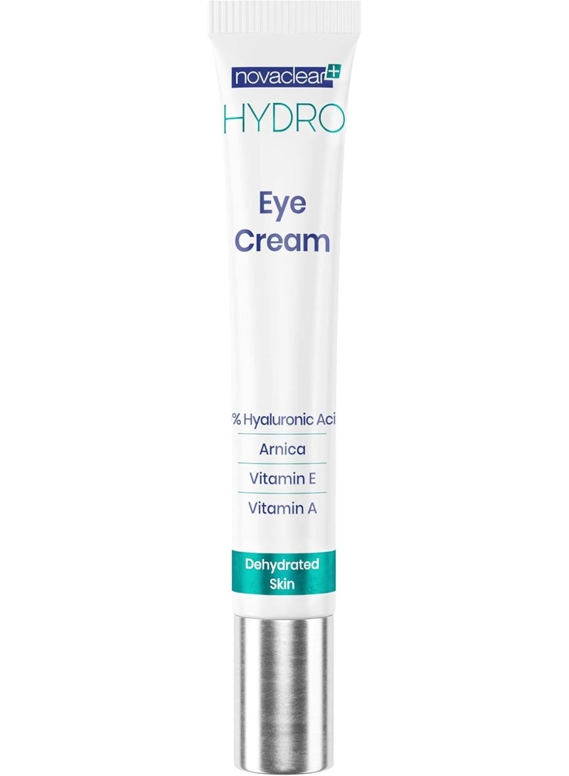 Novaclear Hydro Eye Cream 15ml – Hydro-Boost Firming Eye Cream with Hyaluronic Acid, Vitamins E & A, Arnica, Argan & Macadamia Oil - Image 1