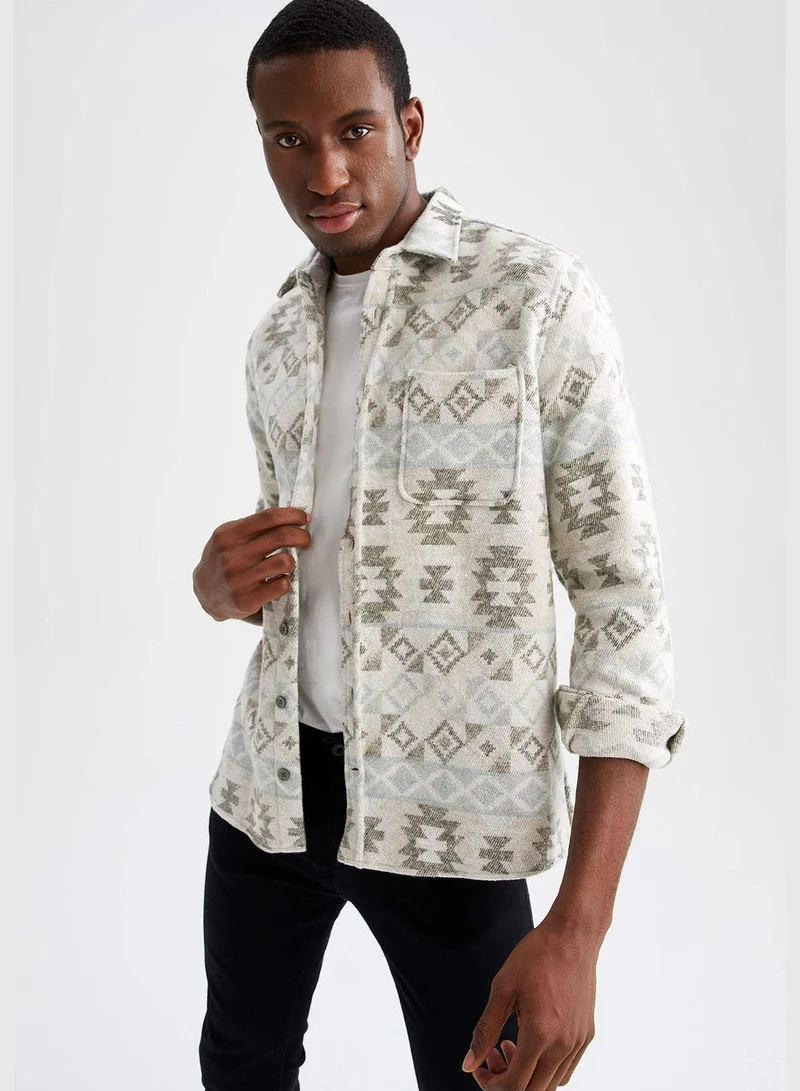 DeFacto Man Regular Fit Woven Top Long Sleeve Shirt