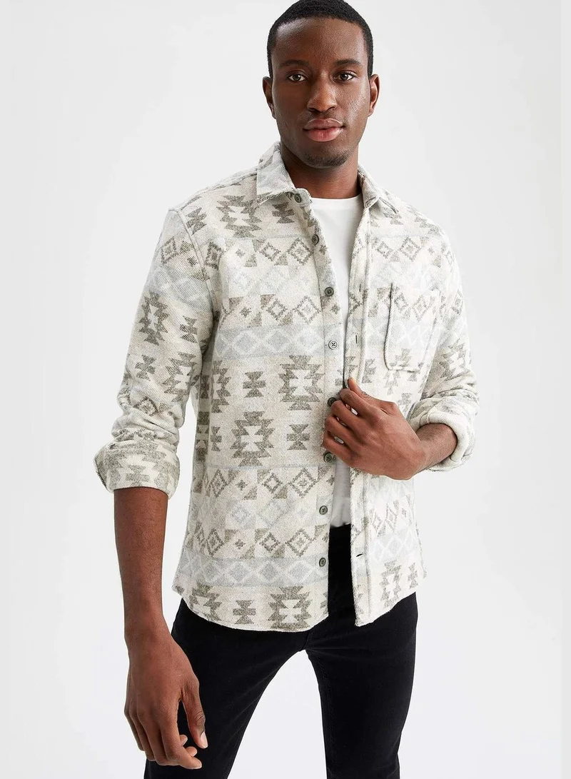 DeFacto Man Regular Fit Woven Top Long Sleeve Shirt