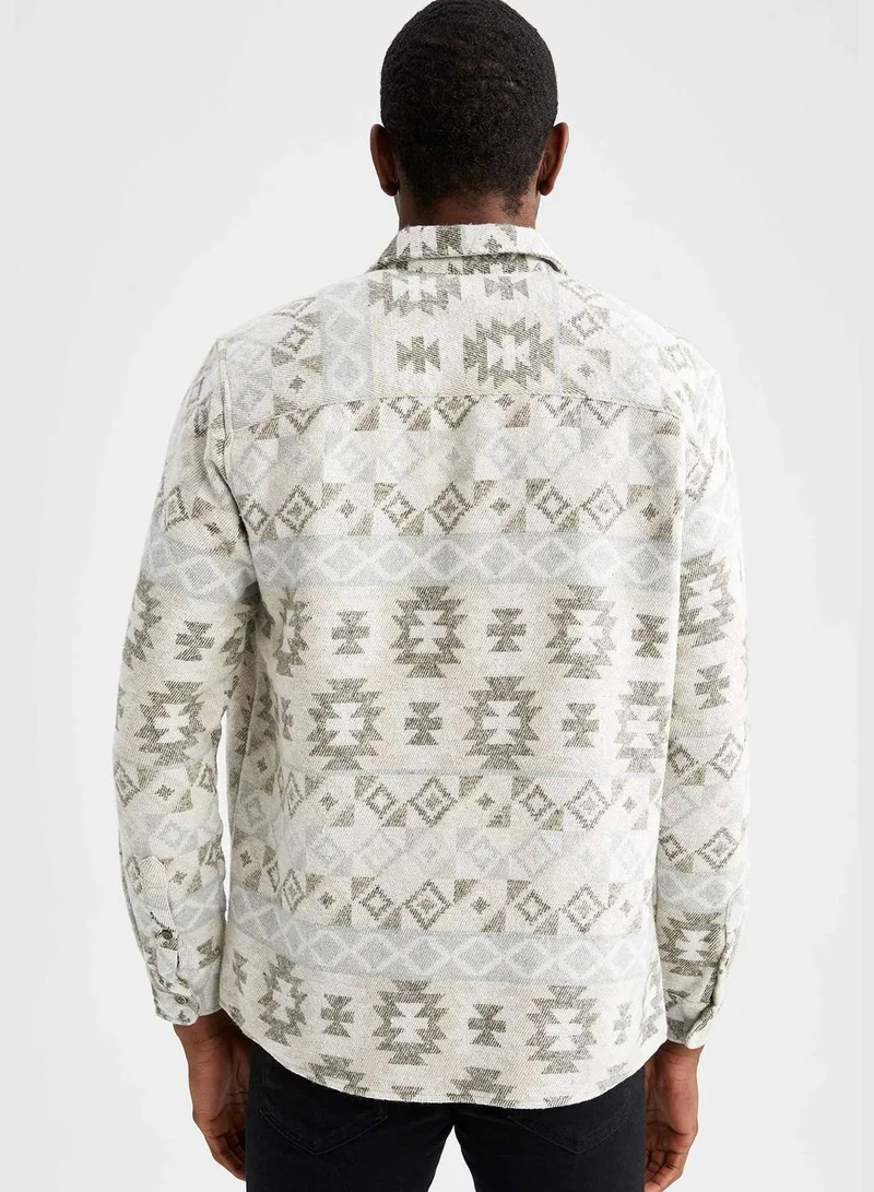 DeFacto Man Regular Fit Woven Top Long Sleeve Shirt