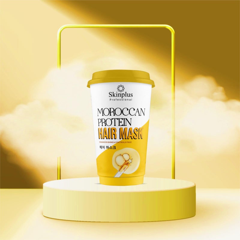 SKINPLUS Professional Lustrous Hair & Strengthens Roots Deep Repair Hair Mask 800 ML (MAROCCAN PROTEIN HAIR MASK) - Image 4