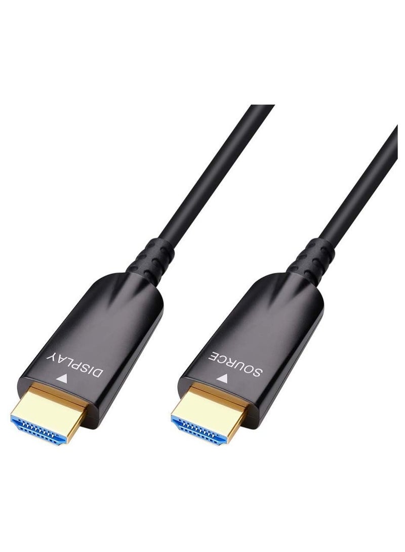 DTECH 10m Fiber Optic HDMI Cable (DT-HF7010), High Speed 10.2Gbps, Supports 4K@30Hz & 1080p@60Hz, Slim & Durable Design, Gold-Plated Connectors, Long Distance Transmission, Black - Image 1