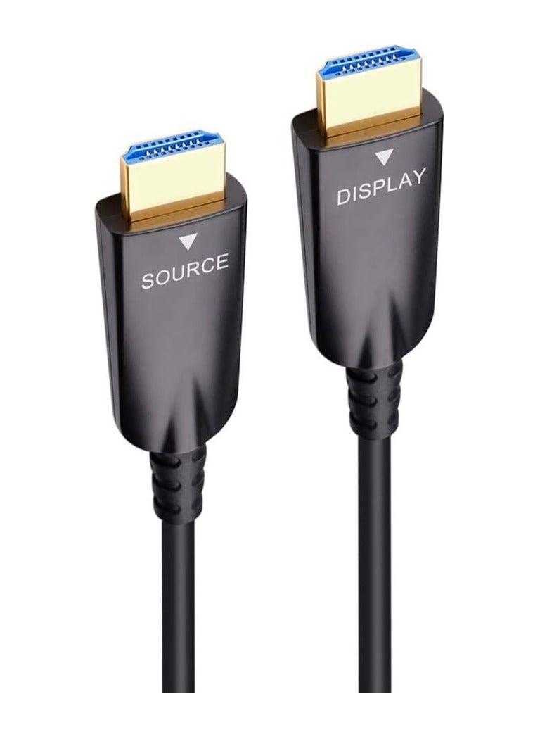 DTECH 10m Fiber Optic HDMI Cable (DT-HF7010), High Speed 10.2Gbps, Supports 4K@30Hz & 1080p@60Hz, Slim & Durable Design, Gold-Plated Connectors, Long Distance Transmission, Black - Image 3