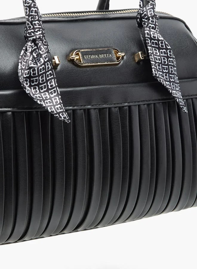 فلورا بيلا من شو إكسبرس Women Pleated Bowler Bag with Zip Closure and Adjustable Shoulder Strap