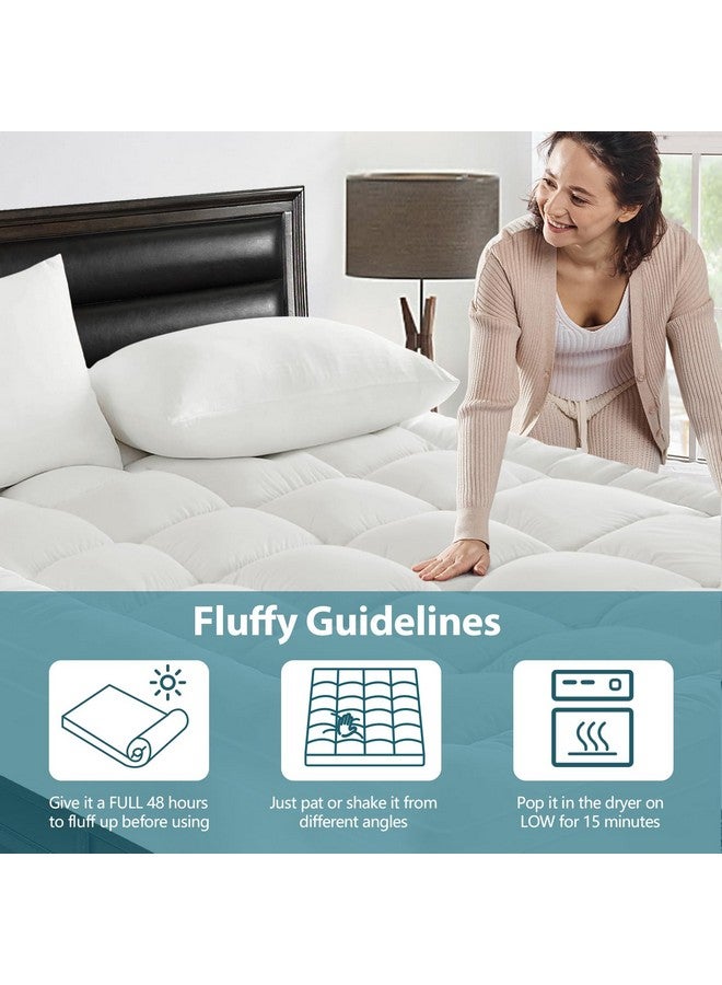CYMULA CYMULA Twin XL Mattress Topper - Soft Cooling Mattress Pad for College Dorm Room Essentials - Extra Thick Long Protector Cover for Back Pain, Single Bed Topper Pillow Top with 8''-21'' Deep Pocket  - Image 5