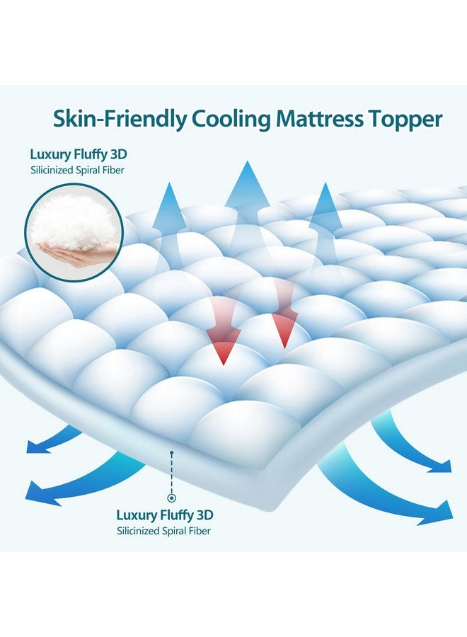 CYMULA CYMULA Twin XL Mattress Topper - Soft Cooling Mattress Pad for College Dorm Room Essentials - Extra Thick Long Protector Cover for Back Pain, Single Bed Topper Pillow Top with 8''-21'' Deep Pocket  - Image 4