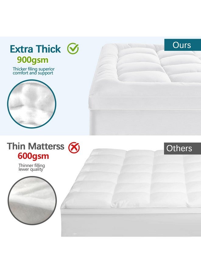 CYMULA CYMULA Twin XL Mattress Topper - Soft Cooling Mattress Pad for College Dorm Room Essentials - Extra Thick Long Protector Cover for Back Pain, Single Bed Topper Pillow Top with 8''-21'' Deep Pocket  - Image 2