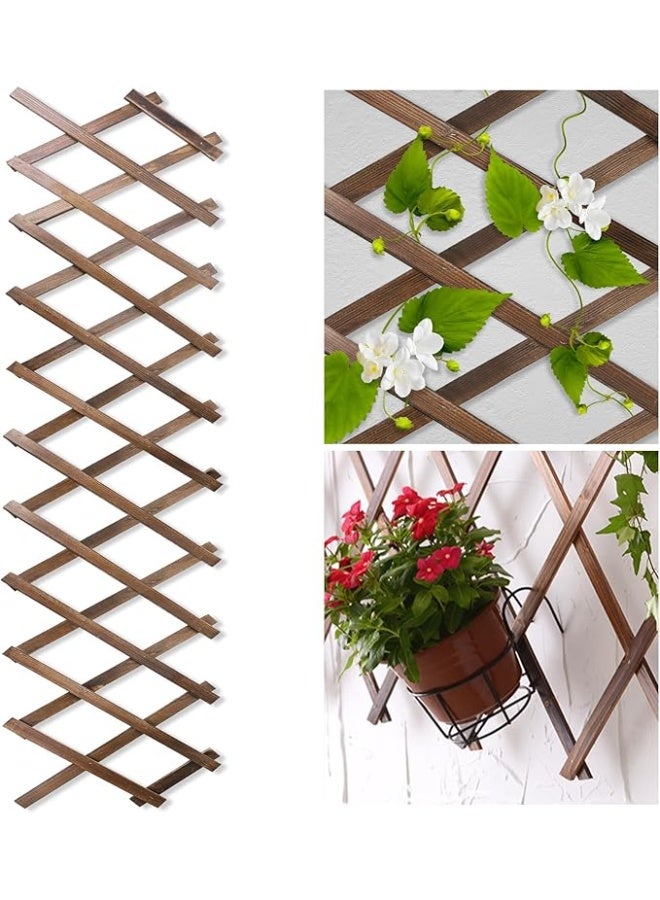 Vphom 2Pack Expandable Wooden Lattice Fence Panel 185 x 63 cm – Adjustable Garden Trellis for Climbing Plants, Outdoor Wood Privacy Screen, Wall Decor for Patio, Balcony & Garden - Image 1