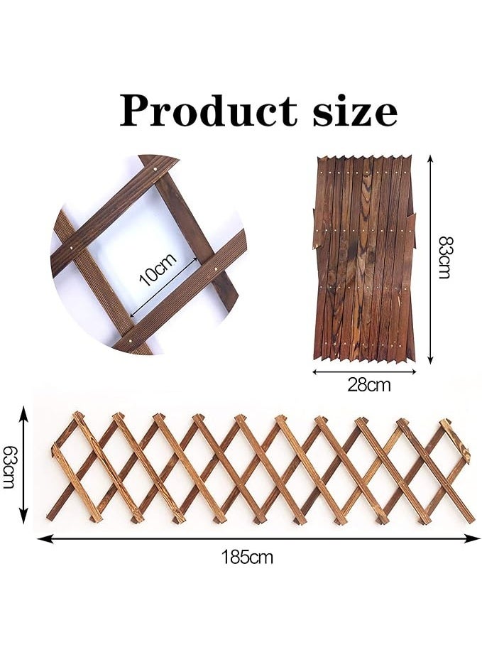 Vphom 2Pack Expandable Wooden Lattice Fence Panel 185 x 63 cm – Adjustable Garden Trellis for Climbing Plants, Outdoor Wood Privacy Screen, Wall Decor for Patio, Balcony & Garden - Image 2