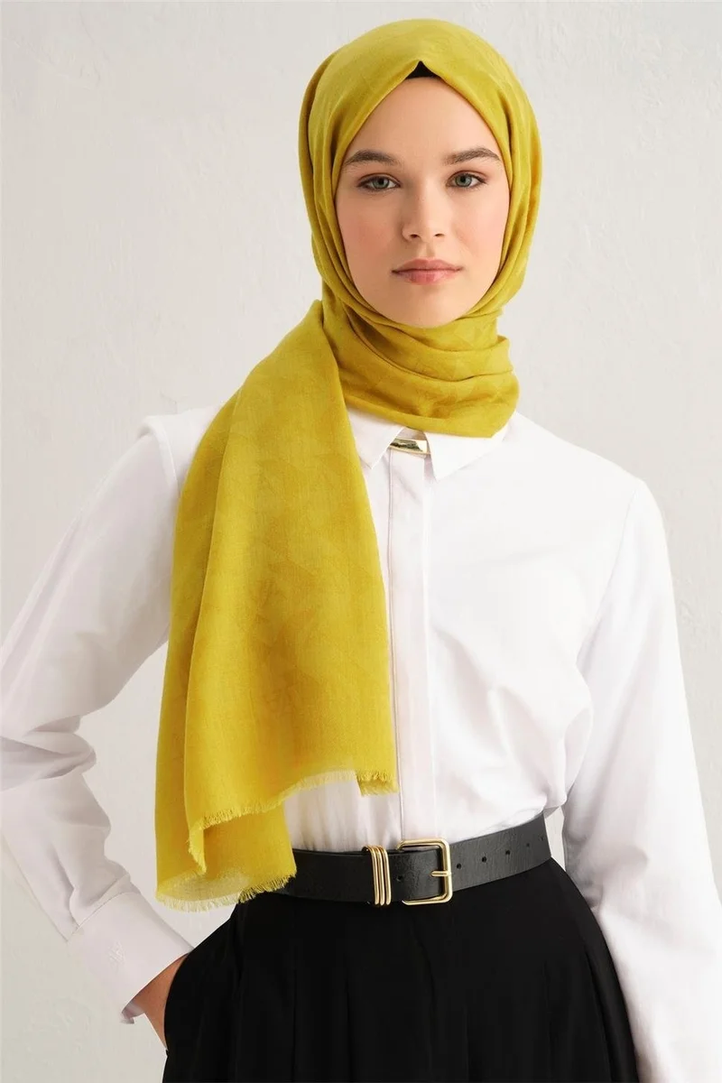 ARMINE Tencel Wool Monogram Pattern Shawl 23