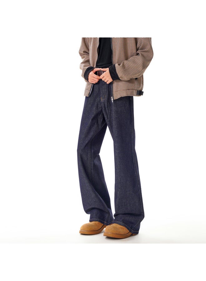 Dingfengbaoluo American Vintage Original Cowhide Jeans Men Autumn New Trendy Loose Casual Pants Dlk88 Blue 2XL - Image 5