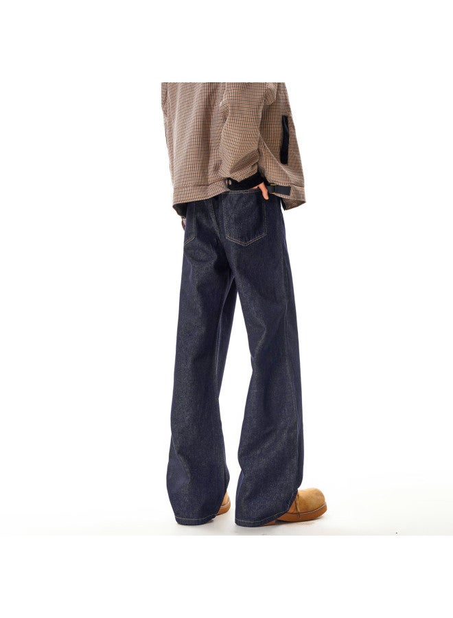 Dingfengbaoluo American Vintage Original Cowhide Jeans Men Autumn New Trendy Loose Casual Pants Dlk88 Blue 2XL - Image 2