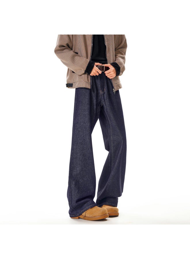 Dingfengbaoluo American Vintage Original Cowhide Jeans Men Autumn New Trendy Loose Casual Pants Dlk88 Blue 2XL - Image 4