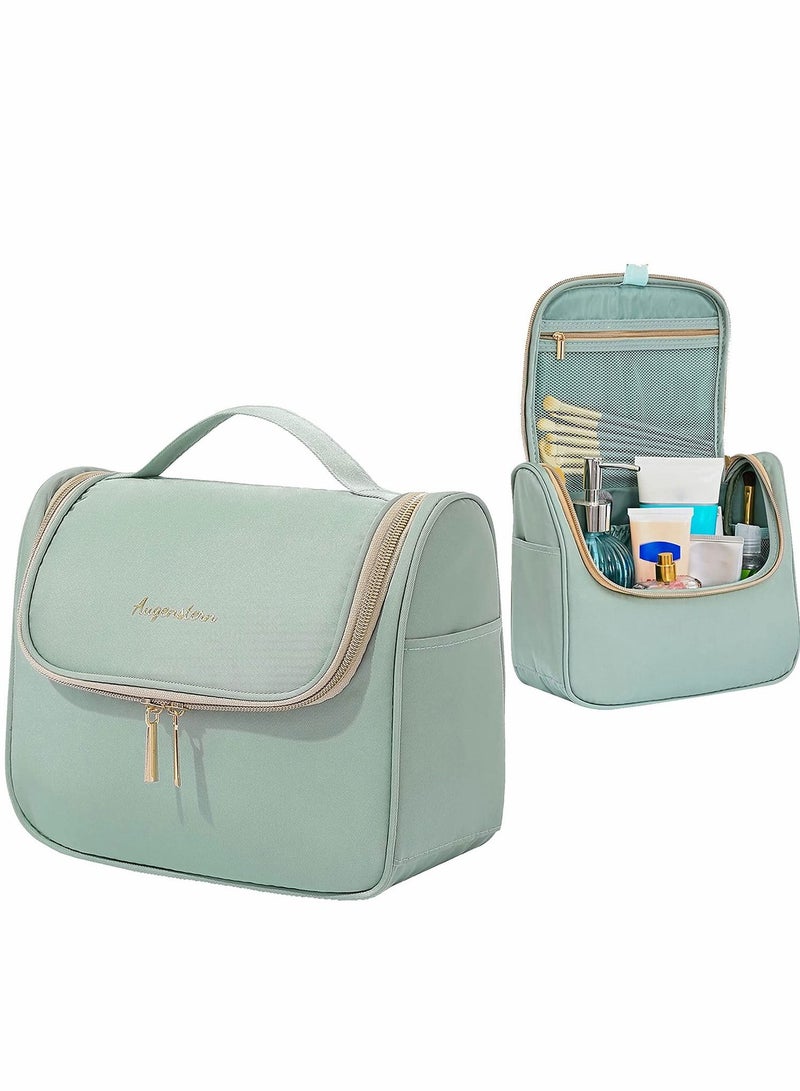 SYOSI Large Capacity Makeup Bag Travel Cosmetic with Handle Double Zipper Organizer Portable Waterproof Pouch Storage Toiletry for Women Girls Ladies  - Image 1