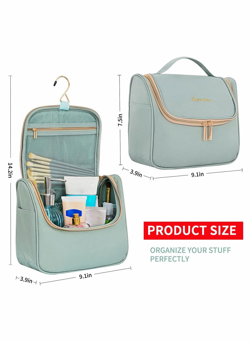 SYOSI Large Capacity Makeup Bag Travel Cosmetic with Handle Double Zipper Organizer Portable Waterproof Pouch Storage Toiletry for Women Girls Ladies  - Image 5
