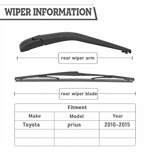 HODEE Rear Wiper Arm Blade Nut Set Replacement for Toyota Prius 20102015Back Windshield Wiper Assembly with Window Wiper Cap Cover AccessoriesOE8524147030 - Image 3