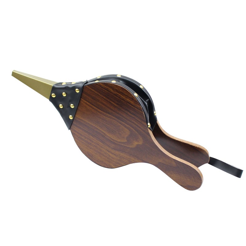 DYWISHKEY Bellows Fireplace Bellows 15 Inch x 65 Inch Air Bellow Fireplace Blower Leather Bellows Fire Bellows for Fireplaces BBQ and Camping Bellow with Hanging Leather Strap