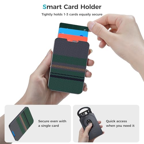 Benks محفظة BENKS لمغناطيس MagSafe مع حامل، محفظة ArmorGo المغناطيسية للرجال، حافظة بطاقات بسيطة تناسب 3 بطاقات لهواتف iPhone 16/15/14/13/12، حماية RFID، مصنوعة من الكيفلار (أورورا) - Image 4