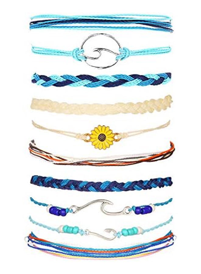 Long tiantian Wave Bracelets for Teen  Cute Boho Braided String Beach Ocean Bracelet  Summer Jewelry Gift (M), alloy, sunflower - Image 1