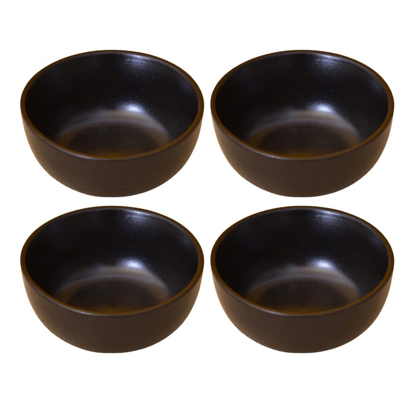 KunhaR Ceramic Matt Finish Dessert Bowl - 200 Ml, 4 Pieces, Black - Image 5