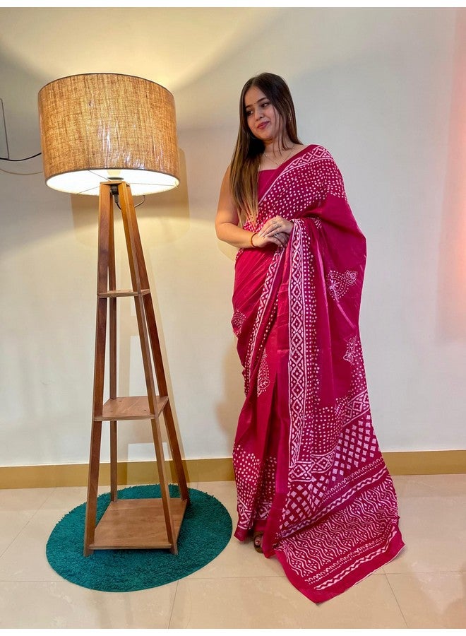 shiv textiles ساري نسائي من شيف تيكستيلز قطن نقي للملابس الكاجوال (SMC-ST-84-بنفسجي) - Image 2