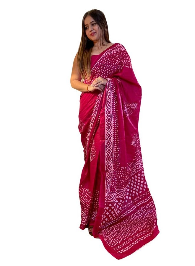 shiv textiles ساري نسائي من شيف تيكستيلز قطن نقي للملابس الكاجوال (SMC-ST-84-بنفسجي) - Image 1