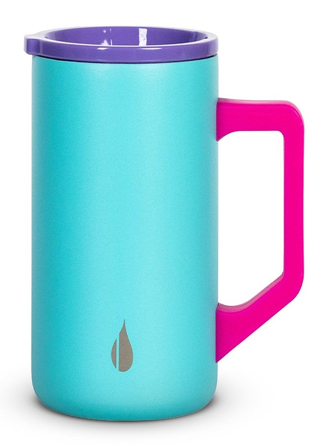 Elemental Insulated Coffee Mug - Triple-Wall Stainless Steel Summit Travel Cup for Hot and Cold Drinks - Thermal Coffee Mug with Lid and Handle for Camping, Office & Trave 16oz - Blue Tie Dye - Image 1