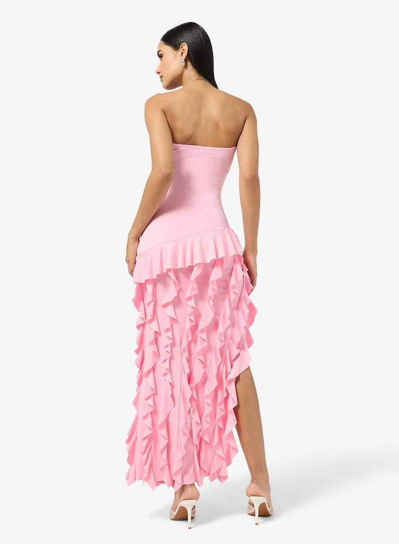 Ginger Bandeau Waterfall Ruffle Dropwaist Dress