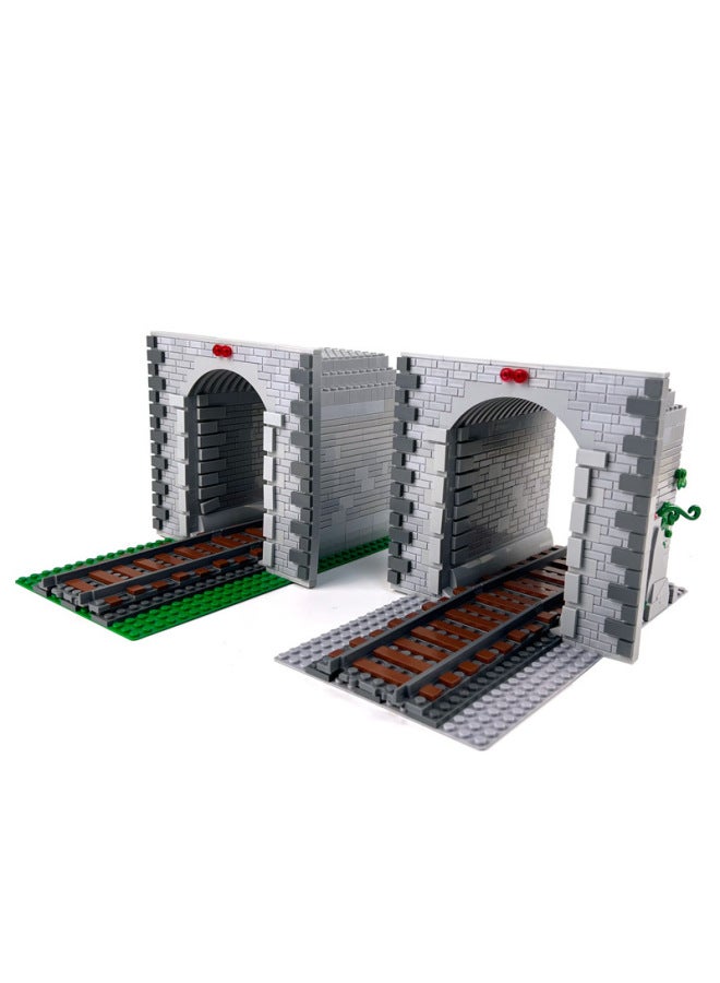 Yutong Building Blocks MOC Street View Building Train Cave City Train Track Perimeter Decoration DIY Assembled Model-Color:Train Hole Type A (353g + Paper Instructions) - Image 2