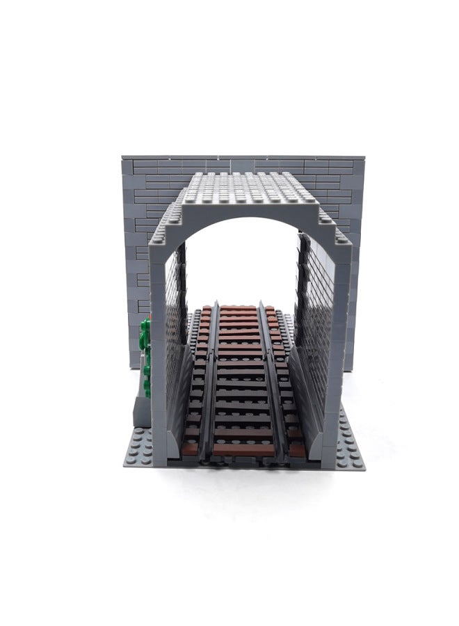Yutong Building Blocks MOC Street View Building Train Cave City Train Track Perimeter Decoration DIY Assembled Model-Color:Train Hole Type A (353g + Paper Instructions) - Image 5