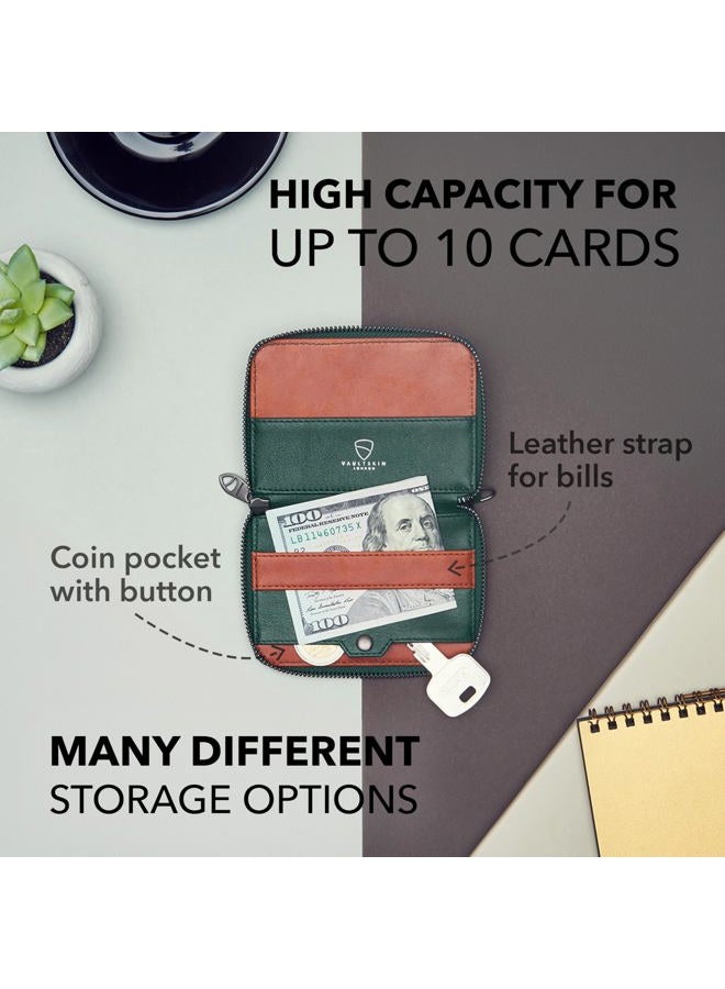 Vaultskin Notting Hill zip wallet with RFID protection (Alpine Green) - Image 5