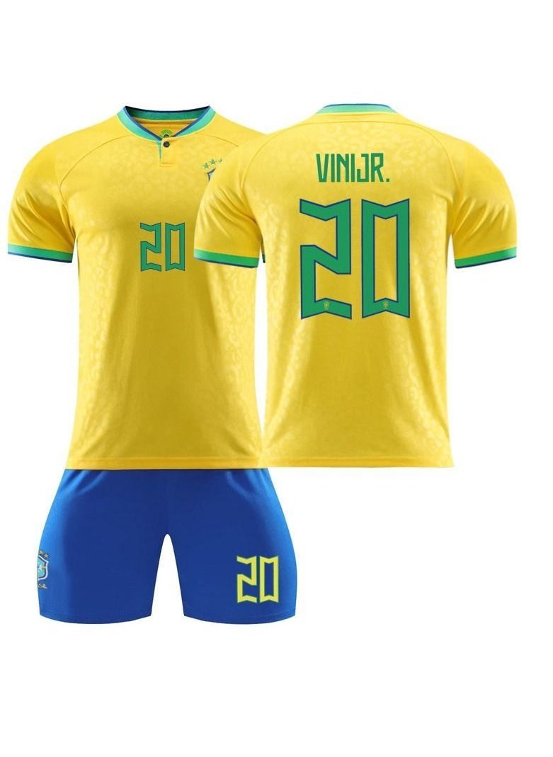 Generic Qatar Football Team Soccer Jersey Brazil's main player Vinij No. 20 Adult Away Soccer Jersey  - Image 1