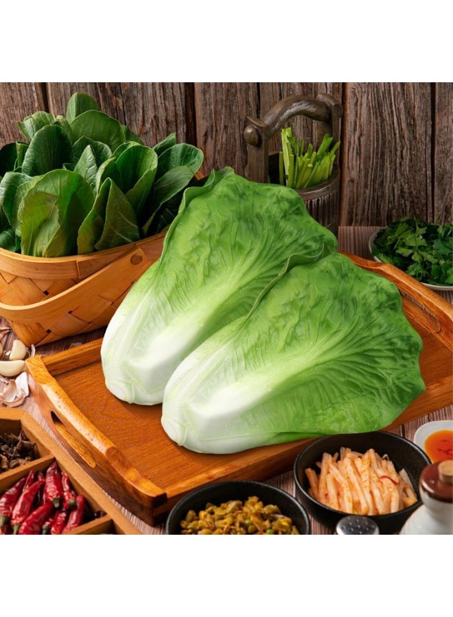LATIFA Artificial Lettuce, Fake Vegetable, Artificial Vegetables for Decoration, Home Kitchen Decor, PU Vegetable 2 Pcs - Image 1