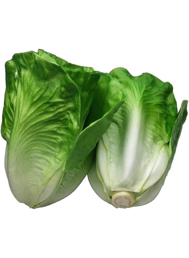 LATIFA Artificial Lettuce, Fake Vegetable, Artificial Vegetables for Decoration, Home Kitchen Decor, PU Vegetable 2 Pcs - Image 2