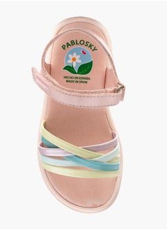 Pablosky Girls Strap Sandals With Hook And Loop Closure  - Image 4
