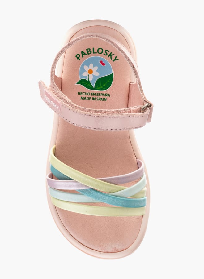 Pablosky Girls Strap Sandals With Hook And Loop Closure  - Image 4