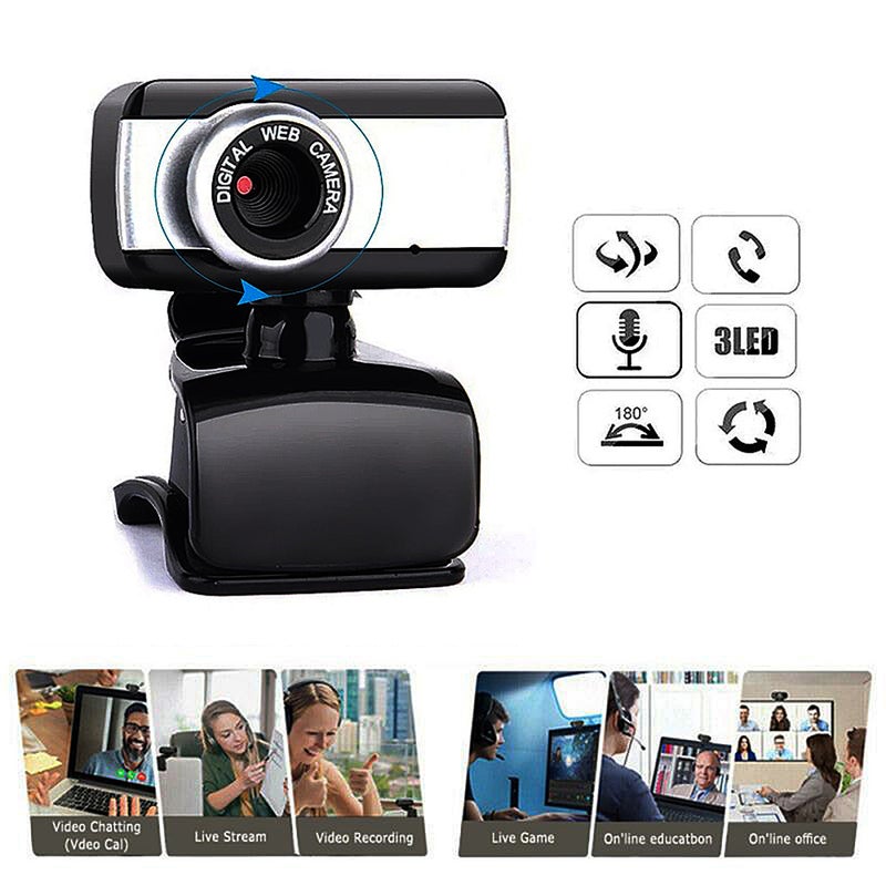 USB Computer Camera 480P Manual Focus Web Camera Drive-free Webcam with External Microphone for Video Chat Online Conference - Image 5