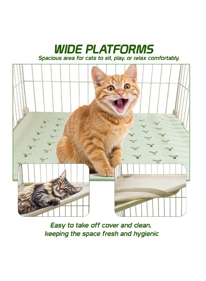 أن ان سي بيتس قفص قطط متعدد المستويات مع عجلات دوارة، منصات واسعة، أبواب متعددة الوصول، وقفل آمن، قفص للحيوانات الأليفة من مستويين للاستخدام الداخلي والخارجي، سلك معدني متين وقوي، 102 سم (أخضر) - Image 3