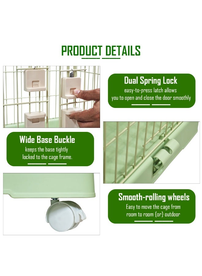 أن ان سي بيتس قفص قطط متعدد المستويات مع عجلات دوارة، منصات واسعة، أبواب متعددة الوصول، وقفل آمن، قفص للحيوانات الأليفة من مستويين للاستخدام الداخلي والخارجي، سلك معدني متين وقوي، 102 سم (أخضر) - Image 4
