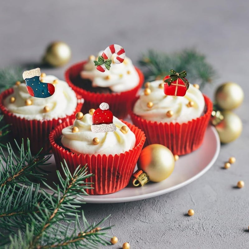 LEGACYCART LEGACYCART 4 Slot Santa Hat Candy Cane Sock Gift Christmas Silicone Fondant Mould for Cake Cupcake Decoration Chocolate Candy Christmas Gummy Jelly Polymer Clay Resin Mould Pack of 1 - Image 5