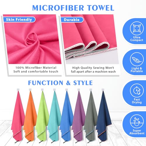 HOEAAS Microfiber Travel Camping Towels, Quick Dry Towel Super Absorbent Compact Soft Lightweight Fast Drying Sports Towel for Sweat for Pool,Gym,Hiking,Backpacking(XXL:72''x32''+24''x12'') - Image 5