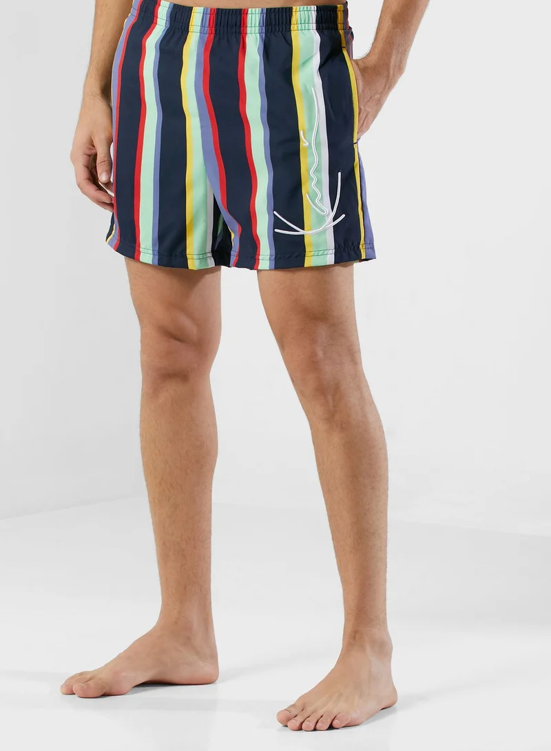 Karl Kani Signature Stripe Board Shorts