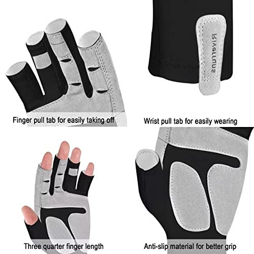 Riverruns UPF 50+ Fishing Gloves for Men Women Sun Gloves UV Protection for Outdoor, Kayaking, Rowing, Paddling, Canoeing(Fishwater, L) - Image 2